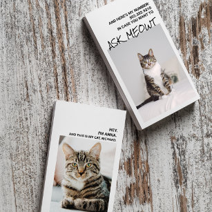 Funny Cat Pun Dating Business Cards