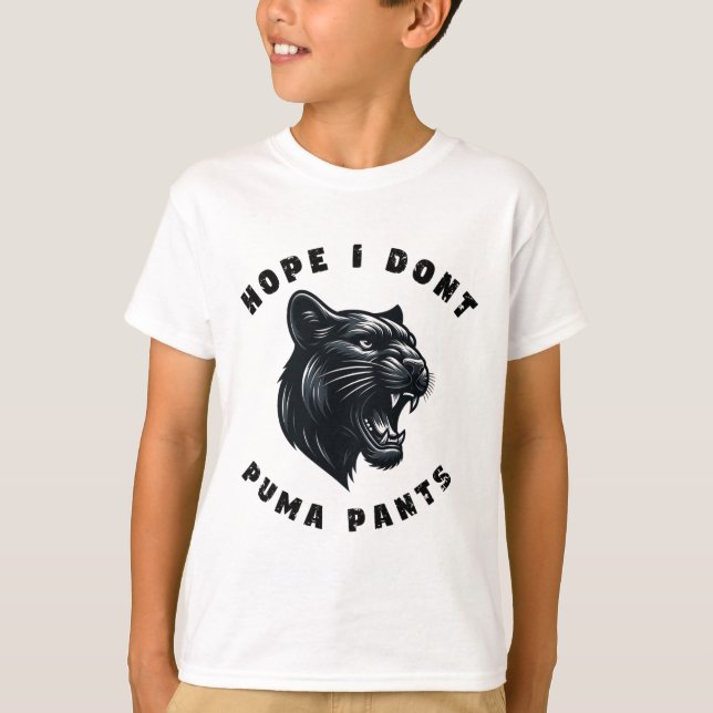 Funny Cat Pun Hope I Don't Puma Pants  T-Shirt (Front)