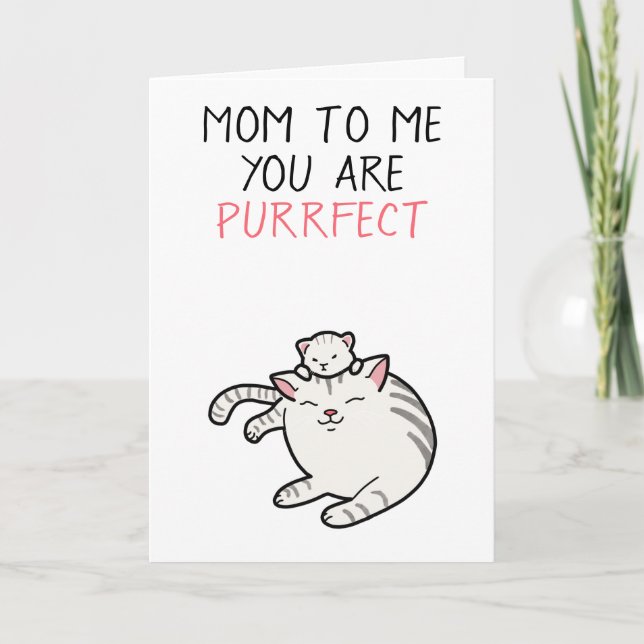 Funny cat pun illustration Mother’s Day Card (Front)