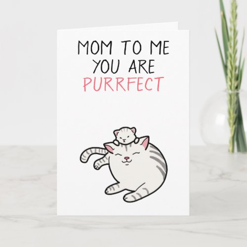 Funny cat pun illustration Motherâs Day Card