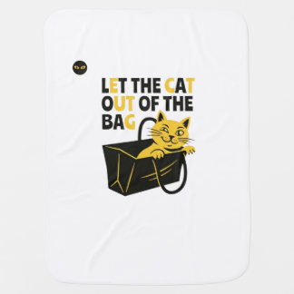 Funny Cat Pun | Let the Cat Out of the Bag | Punde Baby Blanket