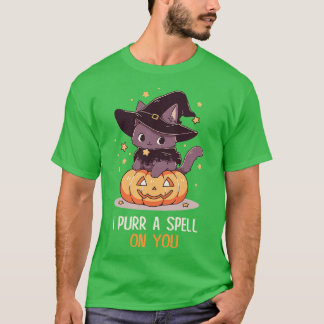Funny Cat Pun Witch Spell Graphic Men Kids Women H T-Shirt