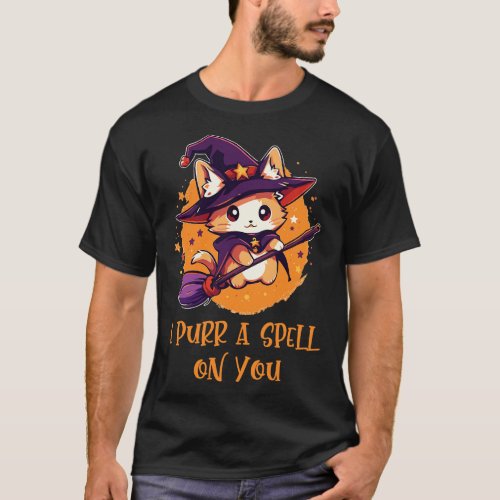 Funny Cat Pun Witch Spell Graphic Men Kids Women H T_Shirt