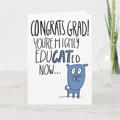 Funny Cat Puns Graduation Card