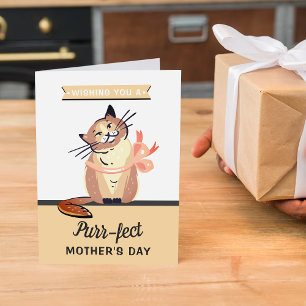Funny Cat "Purr-fect" Mother's Day Card