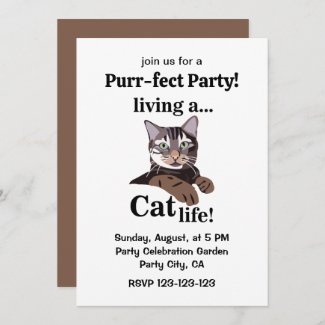 Funny Cat Purrfect Party Invitation
