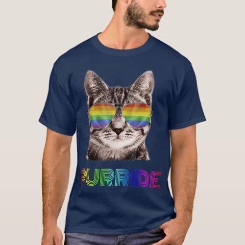 FUNNY CAT PURRIDE LGBT PRIDE T_Shirt