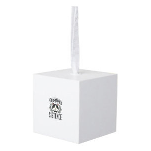 Funny Cat Purrmined Sistence Vintage Graphic_1 Cube Ornament