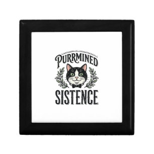 Funny Cat Purrmined Sistence Vintage Graphic_1 Gift Box