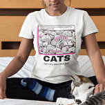 Funny Cat Quote Comic Book Style Illustration T-Shirt<br><div class="desc">Funny Cat Quote Comic Book Style Illustration. A fun design for cat lovers with the humorous words,  In Ancient Times cats Were Worshipped as Gods,  They Have not Forgotten This and a pattern of cats within a pink border and Cats They're Meowsome beneath.</div>