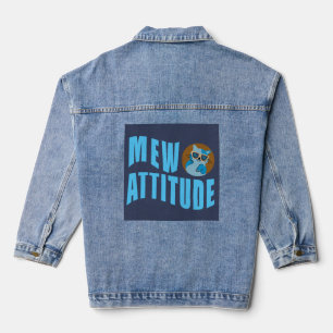 funny cat quote denim jacket
