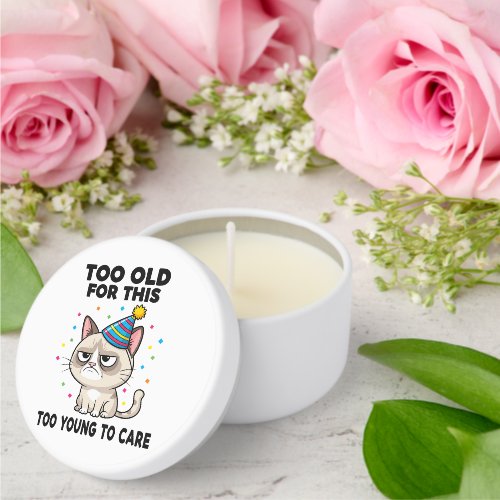 Funny Cat Quote for Birthday Gifts. Mini Candle Favors