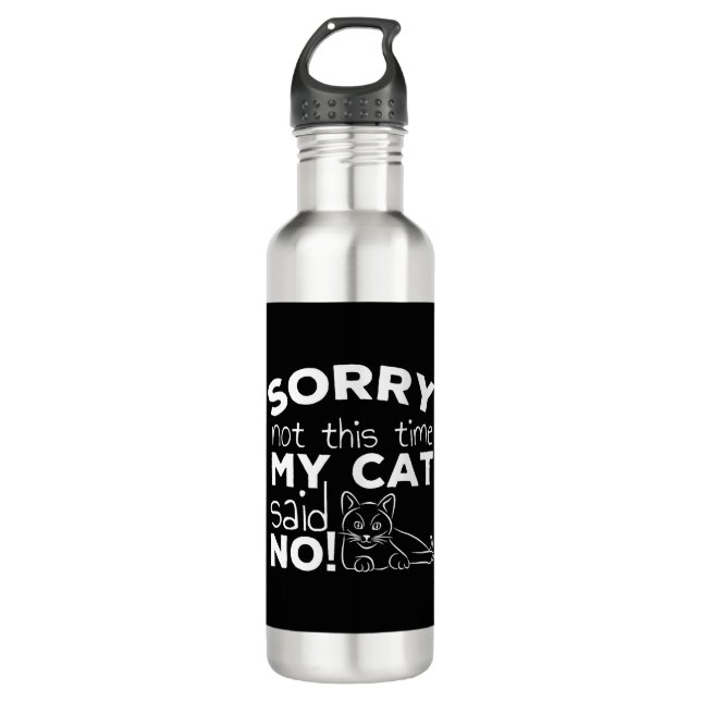 Funny Cat Quote Gift cats Stainless Steel Water Bottle (Front)