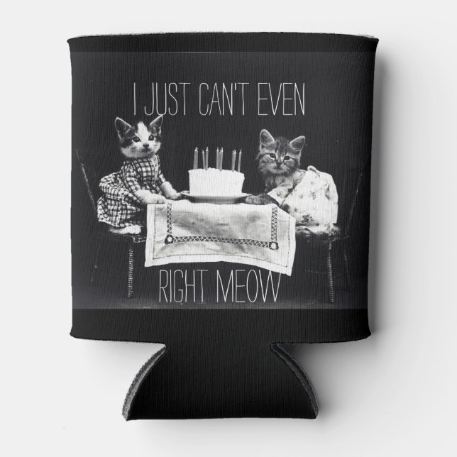 Funny cat quote I just can't even right meow kitty Can Cooler (Front)
