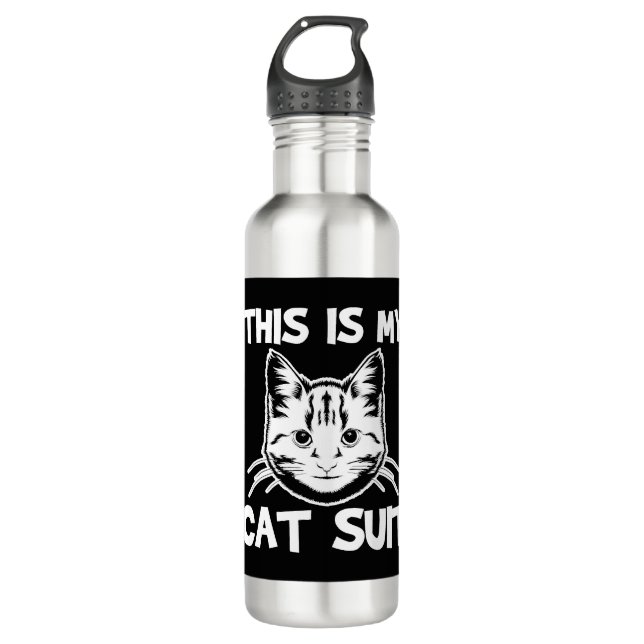 Funny Cat Quote  Stainless Steel Water Bottle (Front)