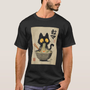 Funny Cat Ramen Graphic Japanese Kawaii Anime T-Shirt