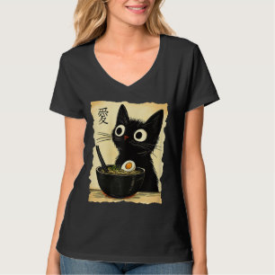 Funny Cat Ramen Graphic Tee Japanese Kawaii Anime