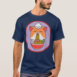 Funny Cat Ramen Kawaii Neko Noodles Japanese  T-Shirt
