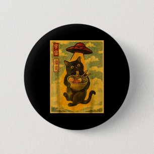 Funny Cat Ramen Ufo Japanese Anime For Men Women T Button