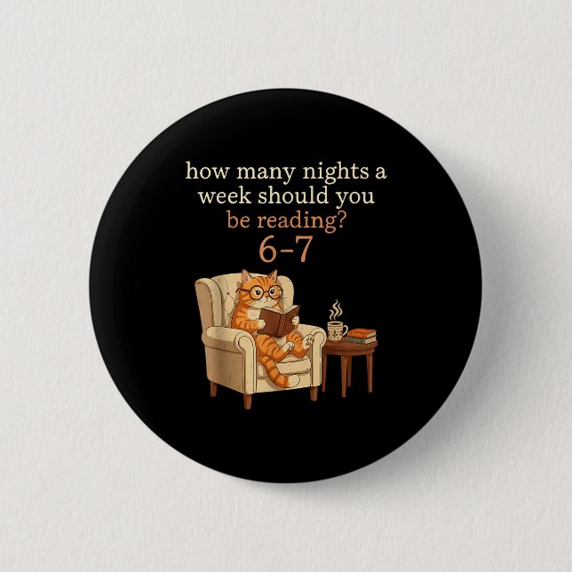 Funny Cat Reading 6-7 Meme Englieacher Book Lover  Button (Front)