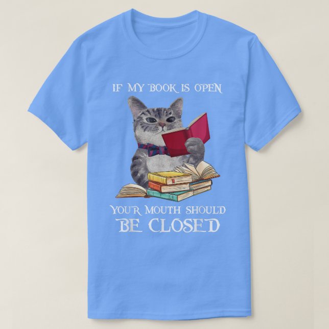 Funny Cat, Reading Book Lover  T-Shirt (Design Front)