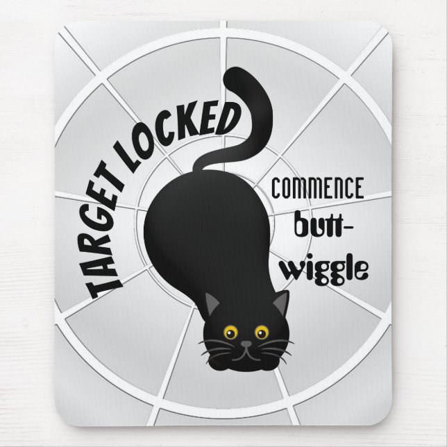 Funny Cat Ready to Pounce Mouse Pad (Front)