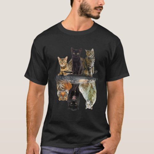 Funny Cat Reflection Quote Cool Cute kitten Owner  T_Shirt
