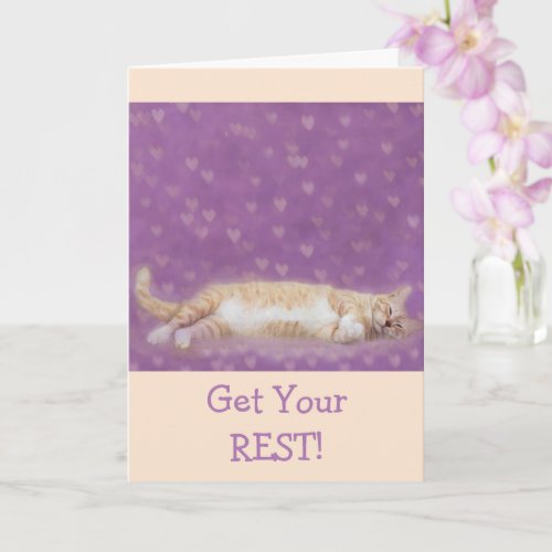 Funny Cat Resting Cancer Support Card