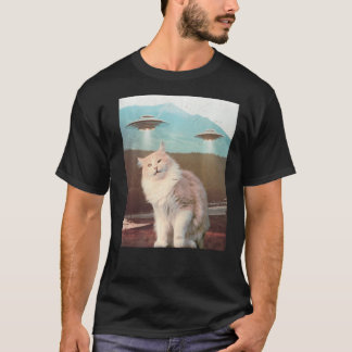 Funny Cat Retro Alien UFO Premium_2 T-Shirt