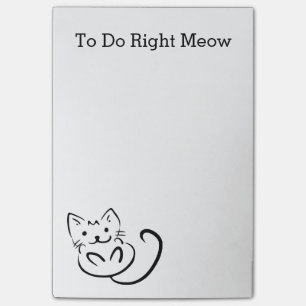 Funny Cat RIGHT MEOW To Do List Post-it Notes