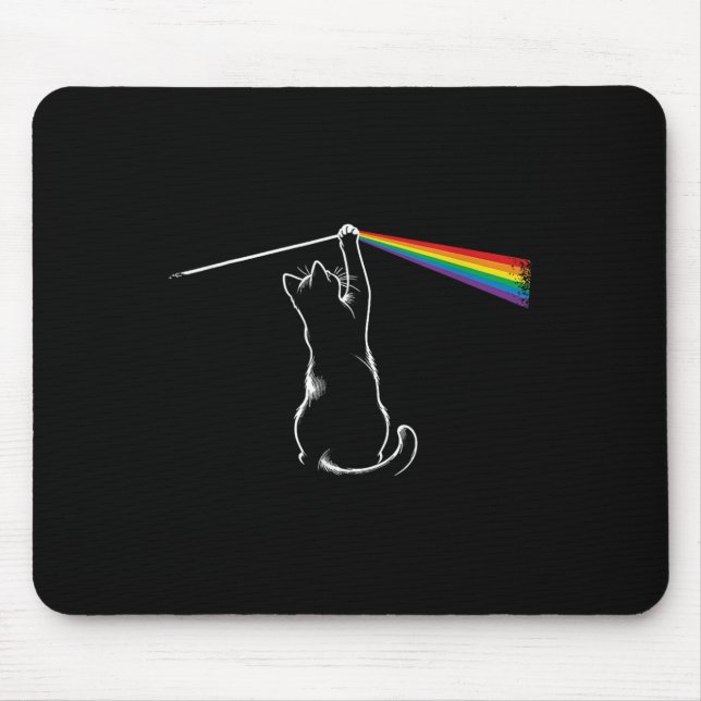 Funny Cat Rock Music Gift Women Kids Men Autism Fu Mouse Pad (Front)