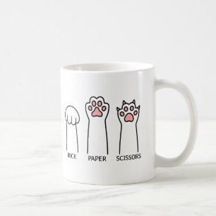 Funny Cat Rock Paper Scissors Meme Game Humor Art Coffee Mug