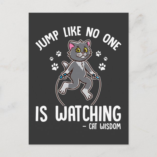 Funny Cat Rope Jumping Sport Kitty Lover Postcard (Front)