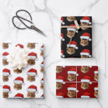 Funny Cat Santa Hat | Custom Face Photo Christmas Wrapping Paper Sheets<br><div class="desc">Funny Cat Santa Hat Custom Face Photo Christmas Wrapping Paper</div>