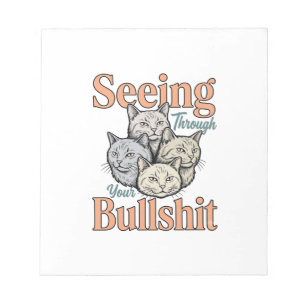 Funny Cat Seeing Through Your Vintage Des Notepad
