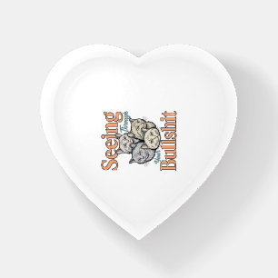 Funny Cat Seeing Through Your Vintage Des Paperweight