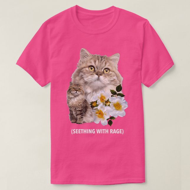 Funny Cat Seething with Rage Sarcastic Kitty  T-Shirt (Design Front)