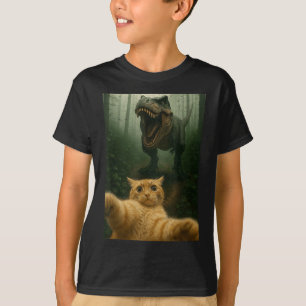 Funny Cat Selfie Dinosaur Meme Animals Lover Graph T-Shirt