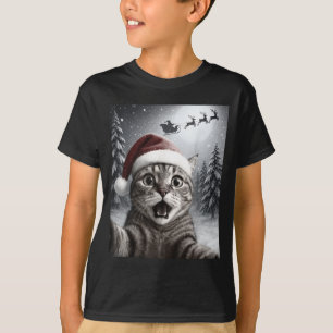 Funny Cat Selfie With Santa Claus Christmas Men Wo T-Shirt
