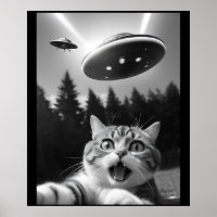 Funny Cat Selfie with UFO Alien