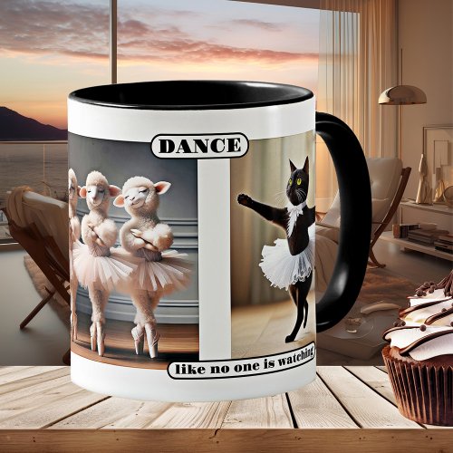 Funny Cat Sheep Ballet Dance Mug