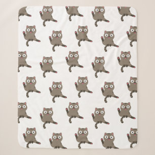 Funny Cat Sherpa Blanket