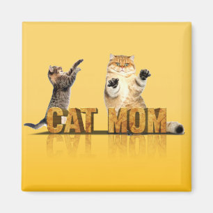 Funny cat shirt cat mom gift cat mommy magnet