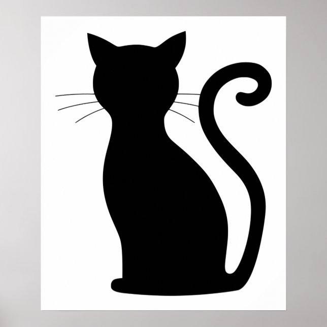 Funny Cat Silhouette Poster (Front)