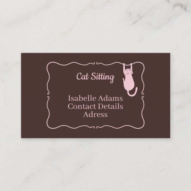 Funny Cat Sitting Business Card (Front)