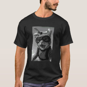 Funny Cat Sky Diving Diver Animal Lover Zoo Mom Da T-Shirt