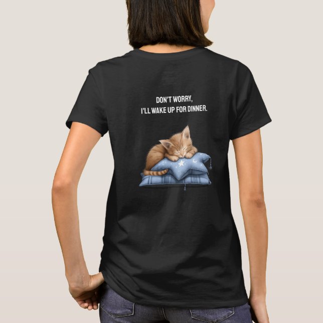 funny cat sleep shirt (Back)