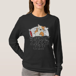 Funny Cat Sleeping Pajamas Cute Napping Cat Paj T-Shirt
