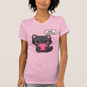 Funny Cat Smut Reader Sticker Just Reading Kindl T-Shirt