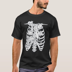 Funny Cat Spine Skeleton Rib Cage Costume For Cat T-Shirt